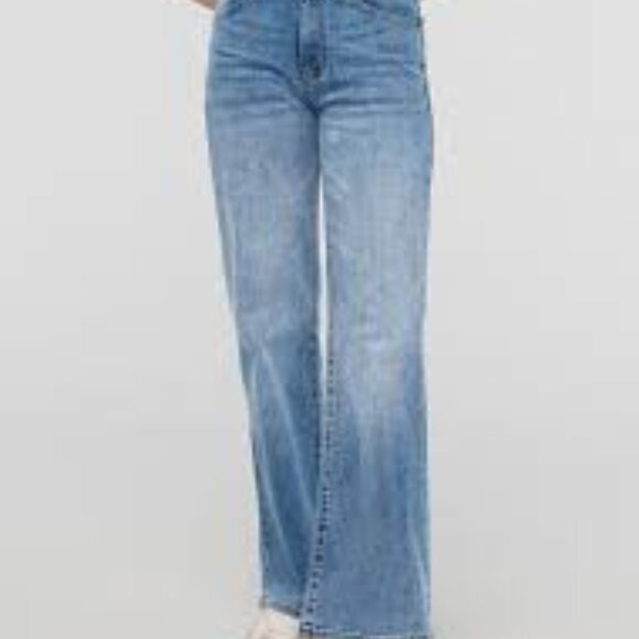 Duer Wide Leg midweight performance denim coastal blue size 27” 33” - Picture 1 of 5